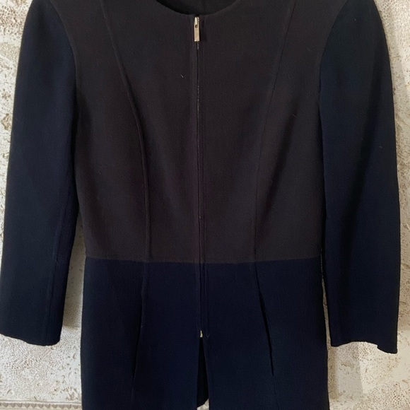 St John Jacket size 0 Sewn by hand, zipper, pockets, brown/black, small shou… - Picture 6 of 9